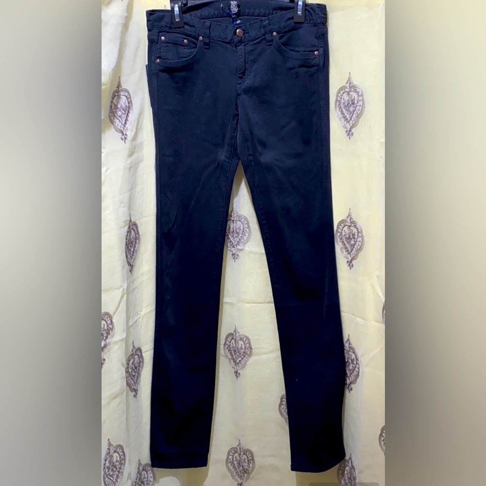 NWT ANLO BLACK JEANS SZ 28 FAUX FRONT POCKETS STRAIGHT LEG